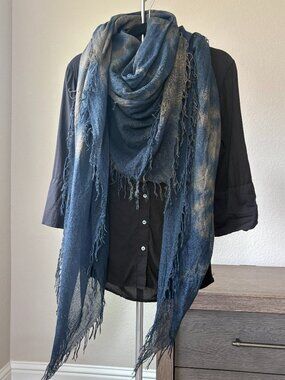 EUC Chan Luu Tie Dye Print Cashmere Silk Scarf
